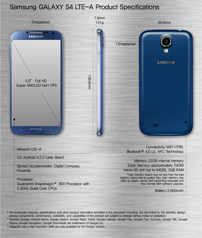Bijzettafeltje oogopslag vermijden Samsung announces Galaxy S4 LTE-A smartphone - NotebookCheck.net News
