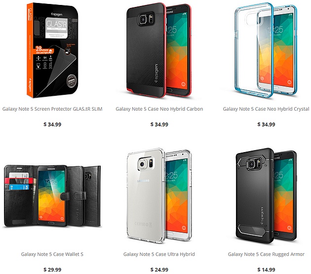 Spigen Galaxy Note 5 cases now up for pre order NotebookCheck