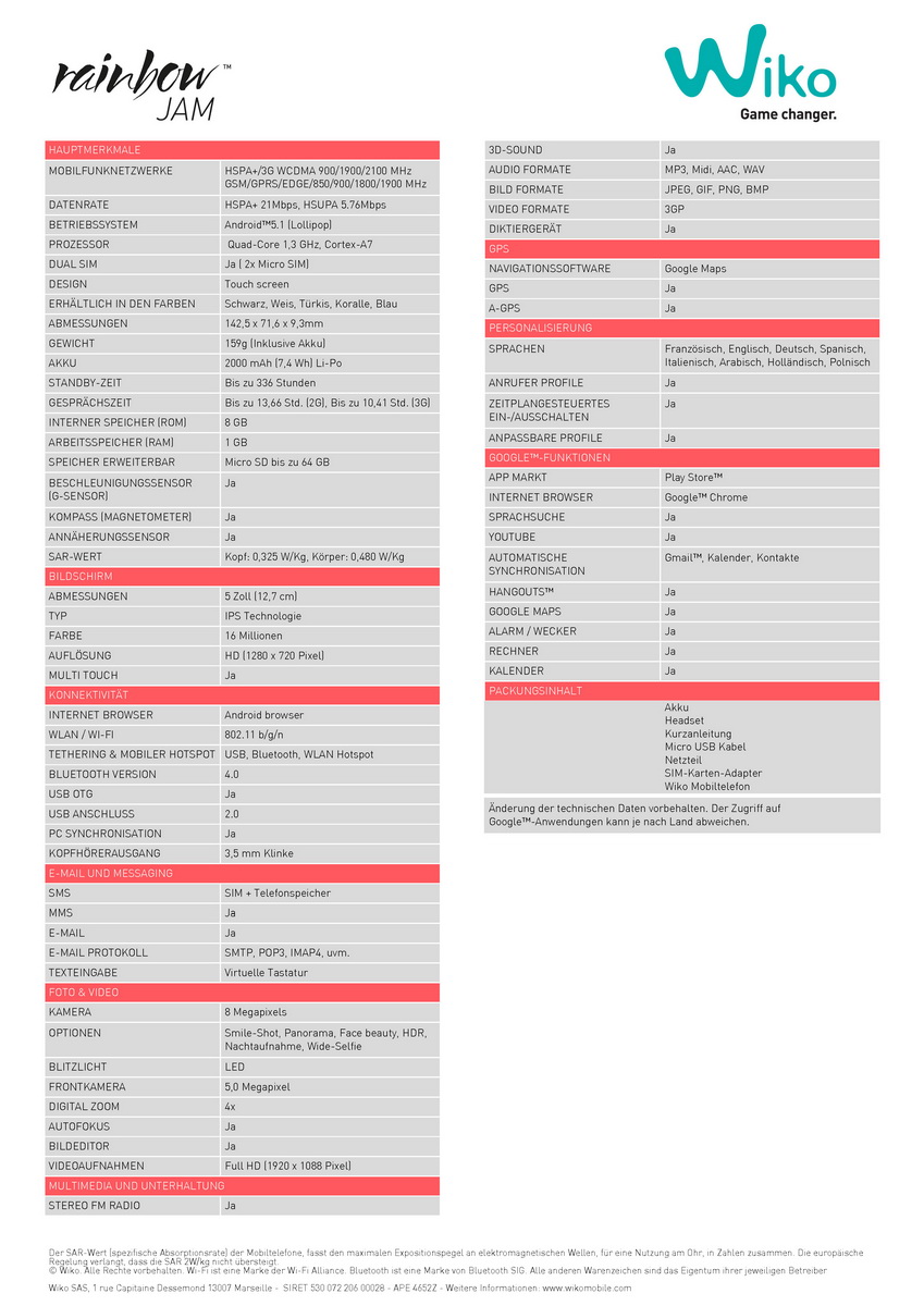 Wiko unveils Lenny 2, Sunset 2, and Rainbow Jam smartphones