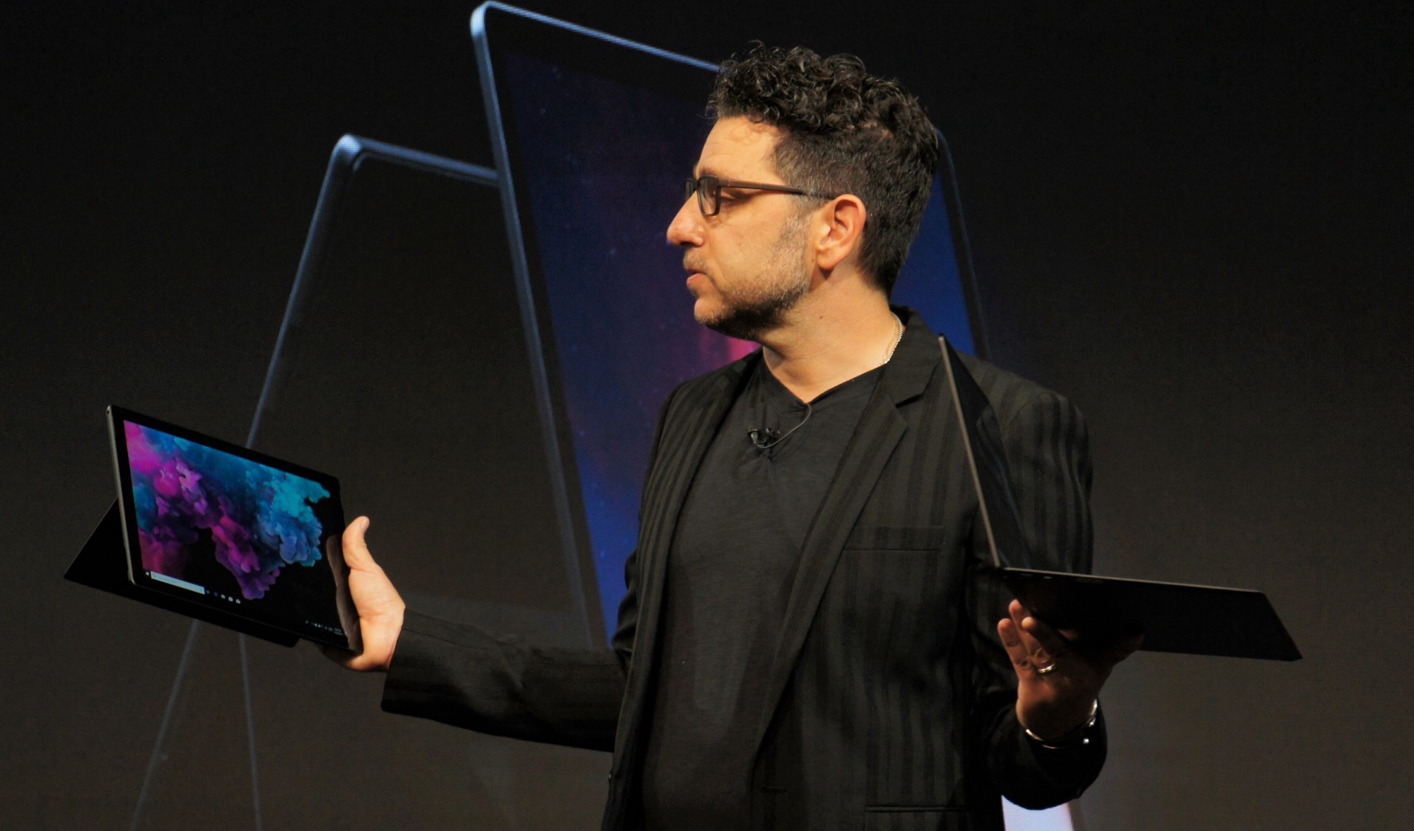 panos panay justifies the absence of usb type c on the new opened iphone