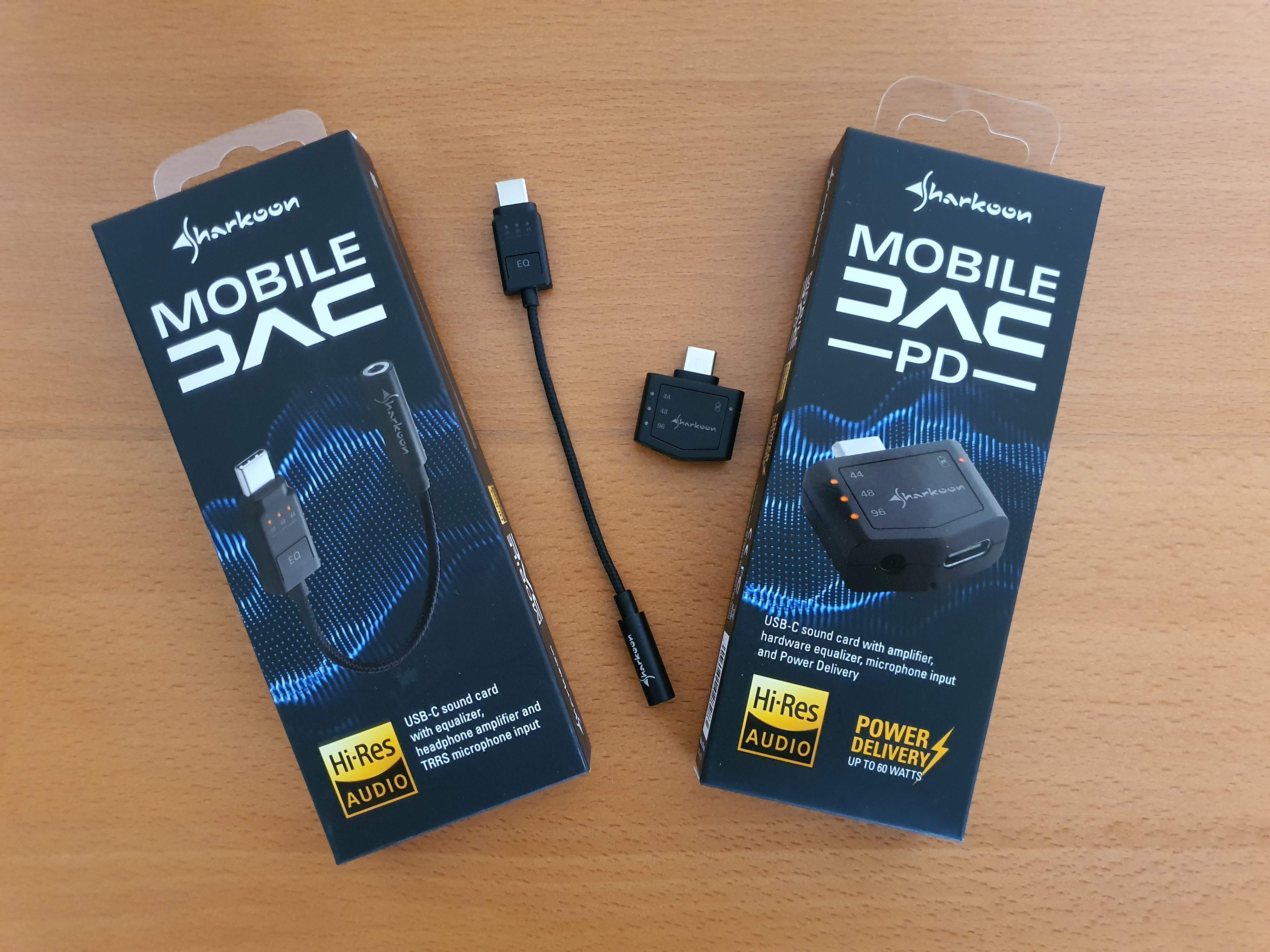 Sharkoon Mobile DAC PD Carte Son Externe USB Type C avec Fonction de Charge 