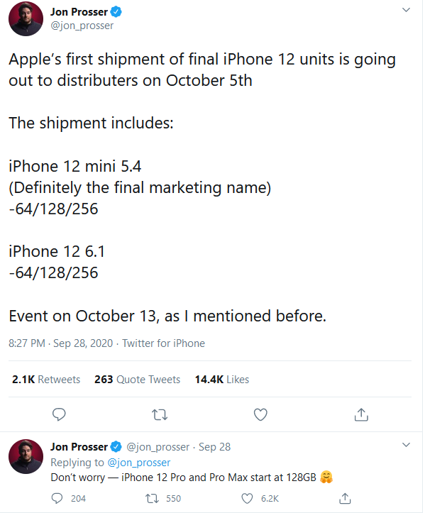 Prosser's tweet.