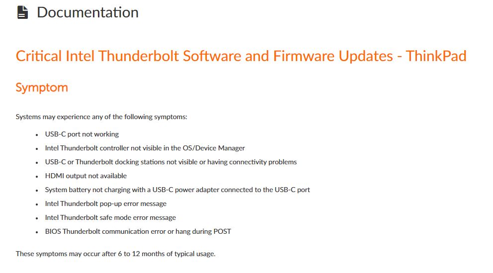 Mickey: Heads up: Thunderbolt / USB-C issues with Lenovo laptops [​IMG]