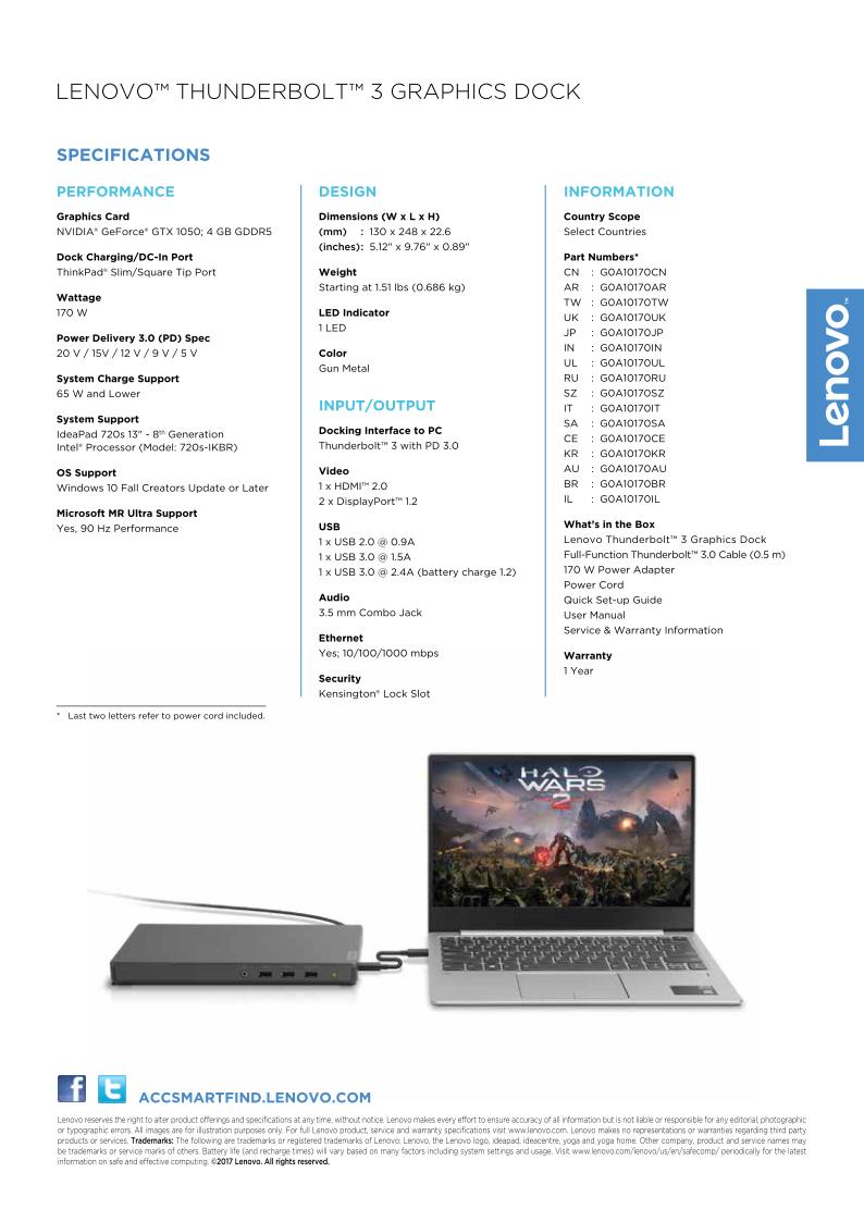 Lenovo thunderbolt on sale 3 graphics dock