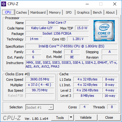 Intel cpu specs