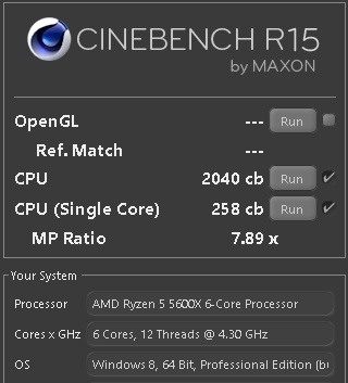 AMD Ryzen 5 5600X destroys the Intel Core i5-10600K in Cinebench