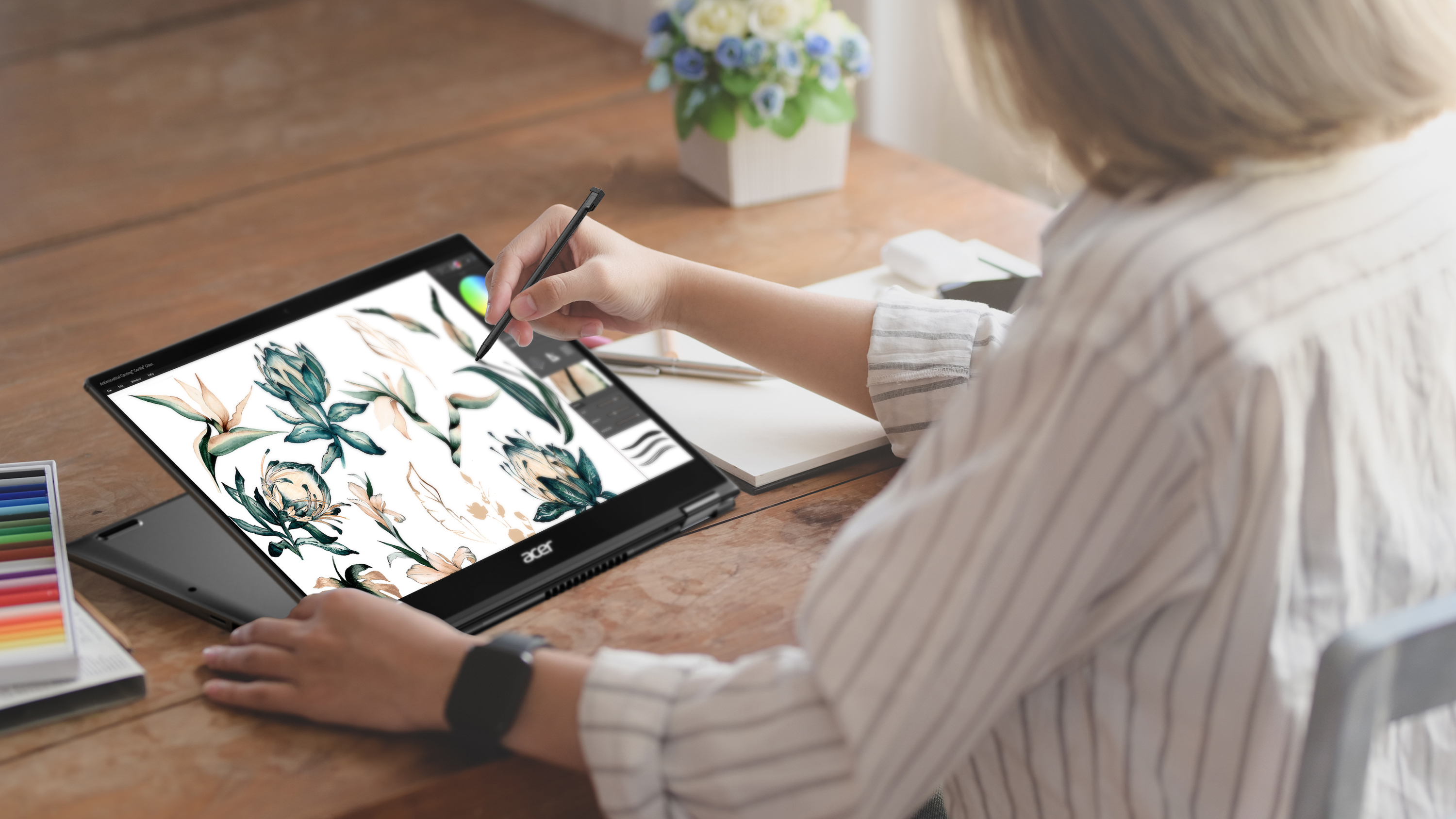 The new Acer Spin 5 comes with a 3:2 screen protected by a layer of Corning Gorilla Glass