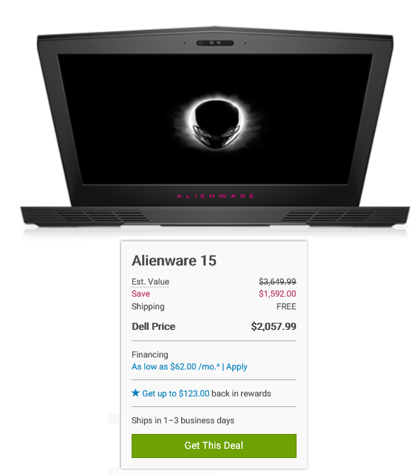 Reduced by over US$1,500. (Image source: Dell/edited)