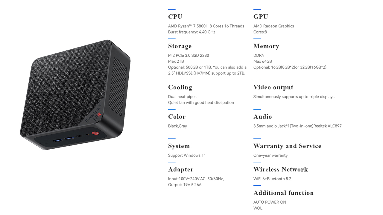 Beelink SER5 MAX with Ryzen 7 falls under US$300 on Amazon ...