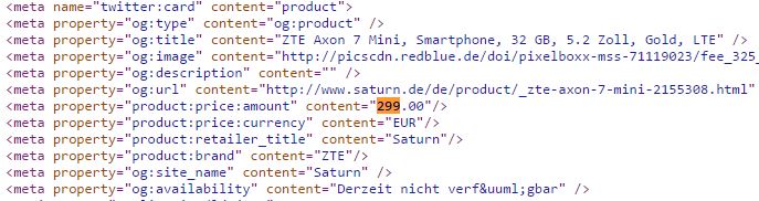 Media Markt and Saturn source codes reveal a starting price of 299 Euros