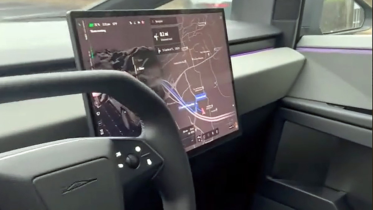 Cybertruck spy video reveals the interface with suspension, tonneau cover, and liftgate controls from the cabin