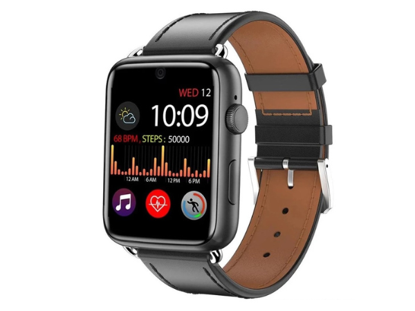 Smart Watch For Women Men With Music Player, Cell Phone Watch With Slot For  SIM Card, Black 