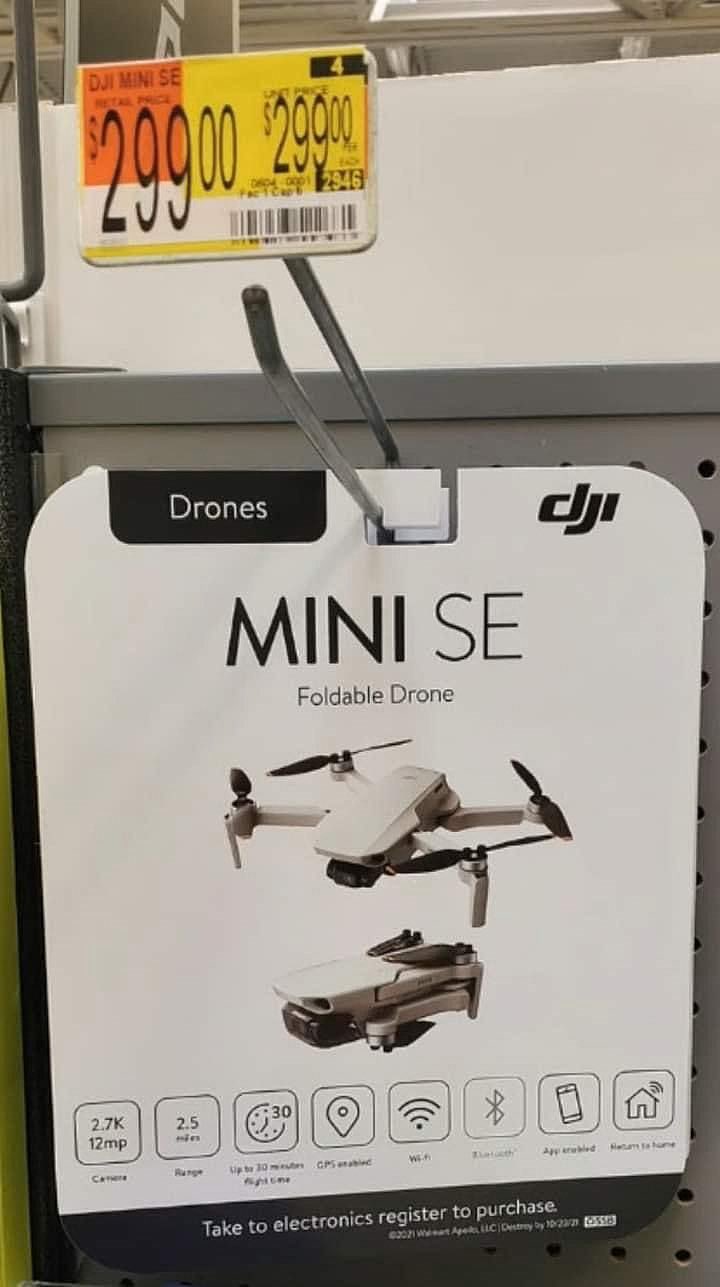 A sales card for a DJI Mini SE might have been stocked by accident. (Source: @GAtamer via Twitter)