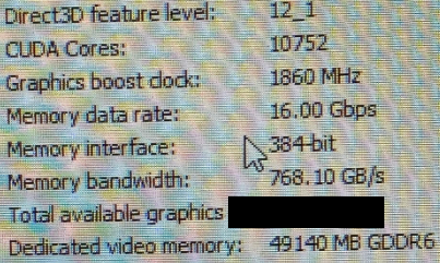 The rumoured specifications for the Quadro RTX (A)6000. (Image source: Moore's Law Is Dead)