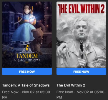 Epic Games Store  Tandem a Tale of Shadows e The Evil Within 2