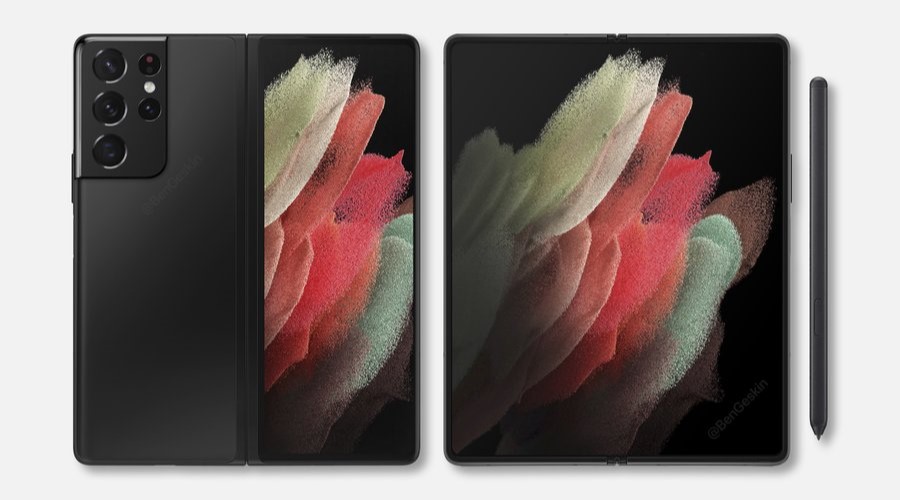 New renderings represent the Galaxy Z Fold3 as a foldable S21 Ultra