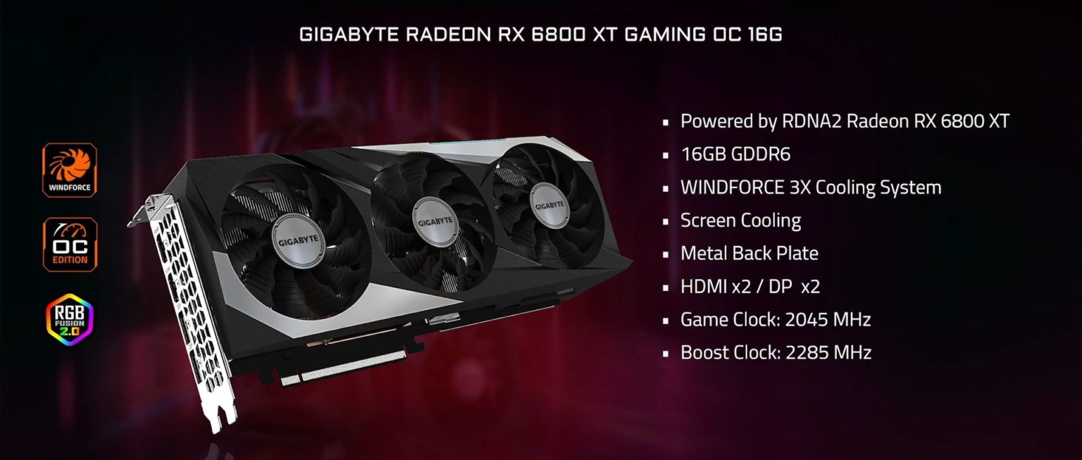 GIGABYTE Radeon RX 6800 And RX 6800 XT Gaming OC Are Priced From RM3399 –