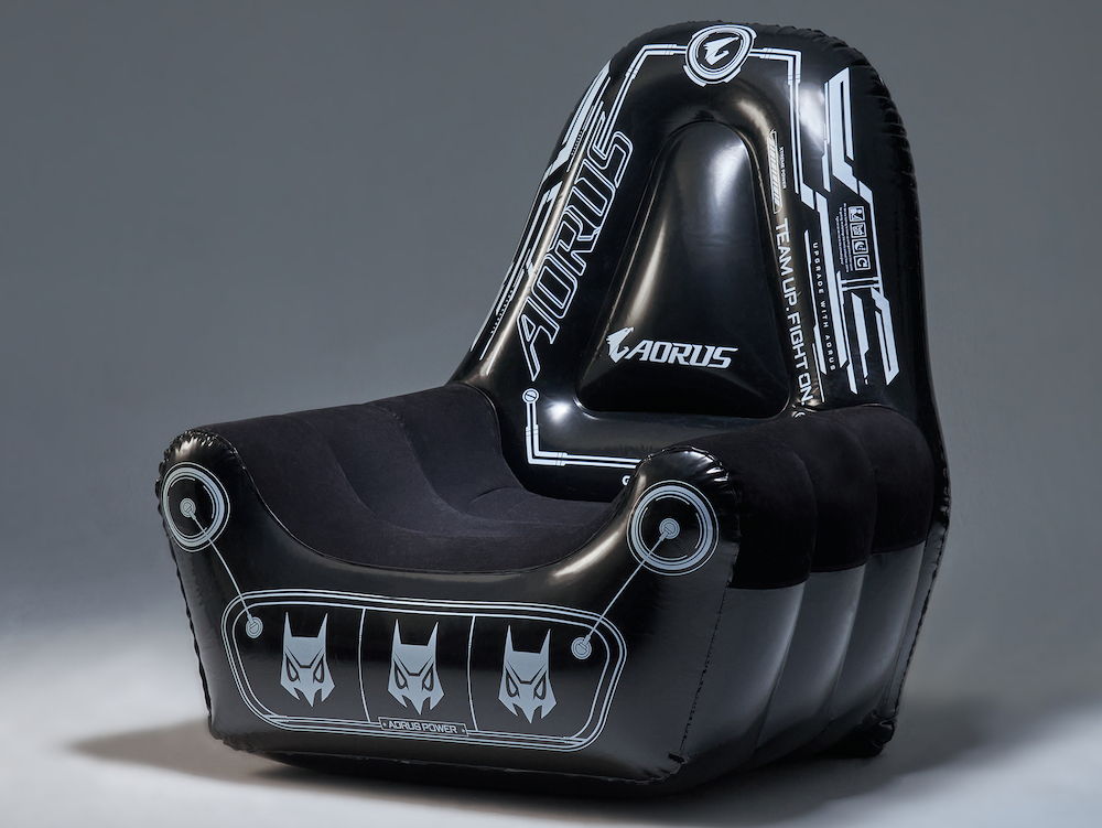Gigabyte presents the inflatable AORUS gaming chair in a menacing black design thumbnail