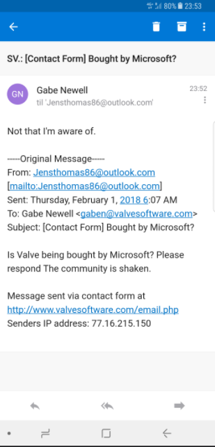 Gabe Newell squashes rumors of Valve being acquired by Microsoft -   News