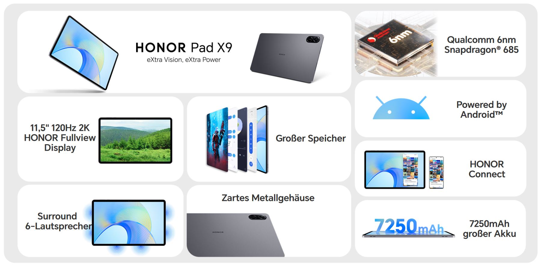 Honor Pad X8 Pro and Pad X9 launch as inexpensive tablets with 120