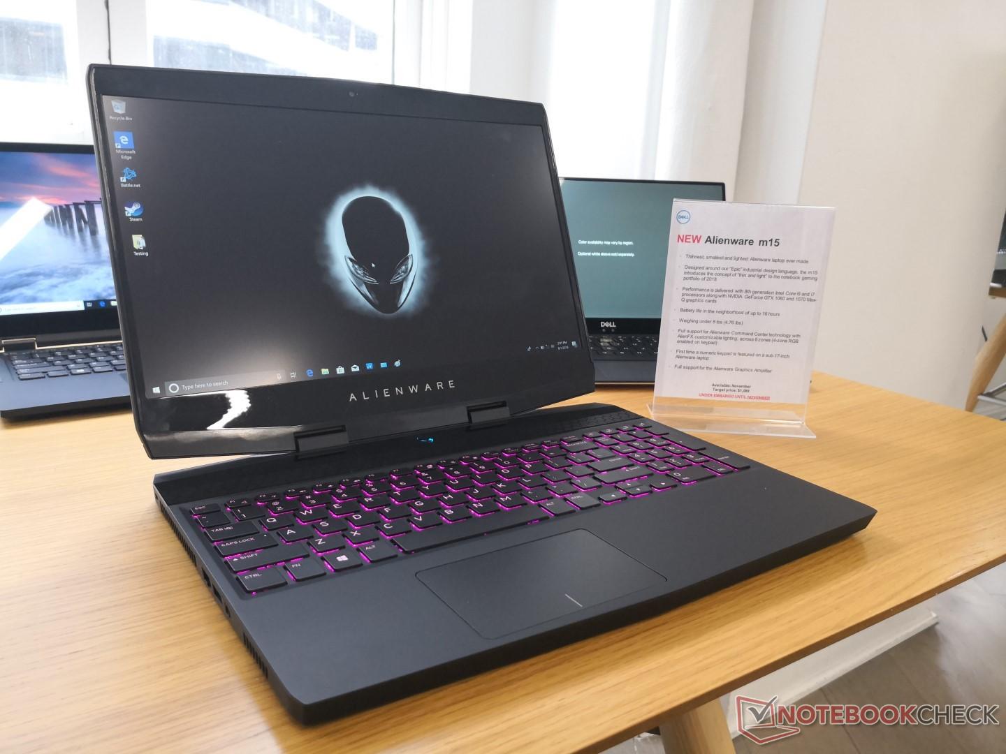 Better late than never Alienware m15 launching this month with narrow bezels and GTX 1070 Max Q graphics NotebookCheck News