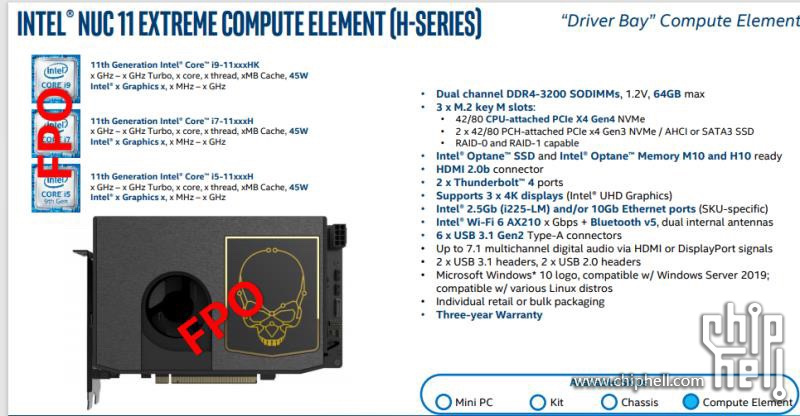 Intel NUC 11 Extreme listing spotted with 11th-generation Tiger