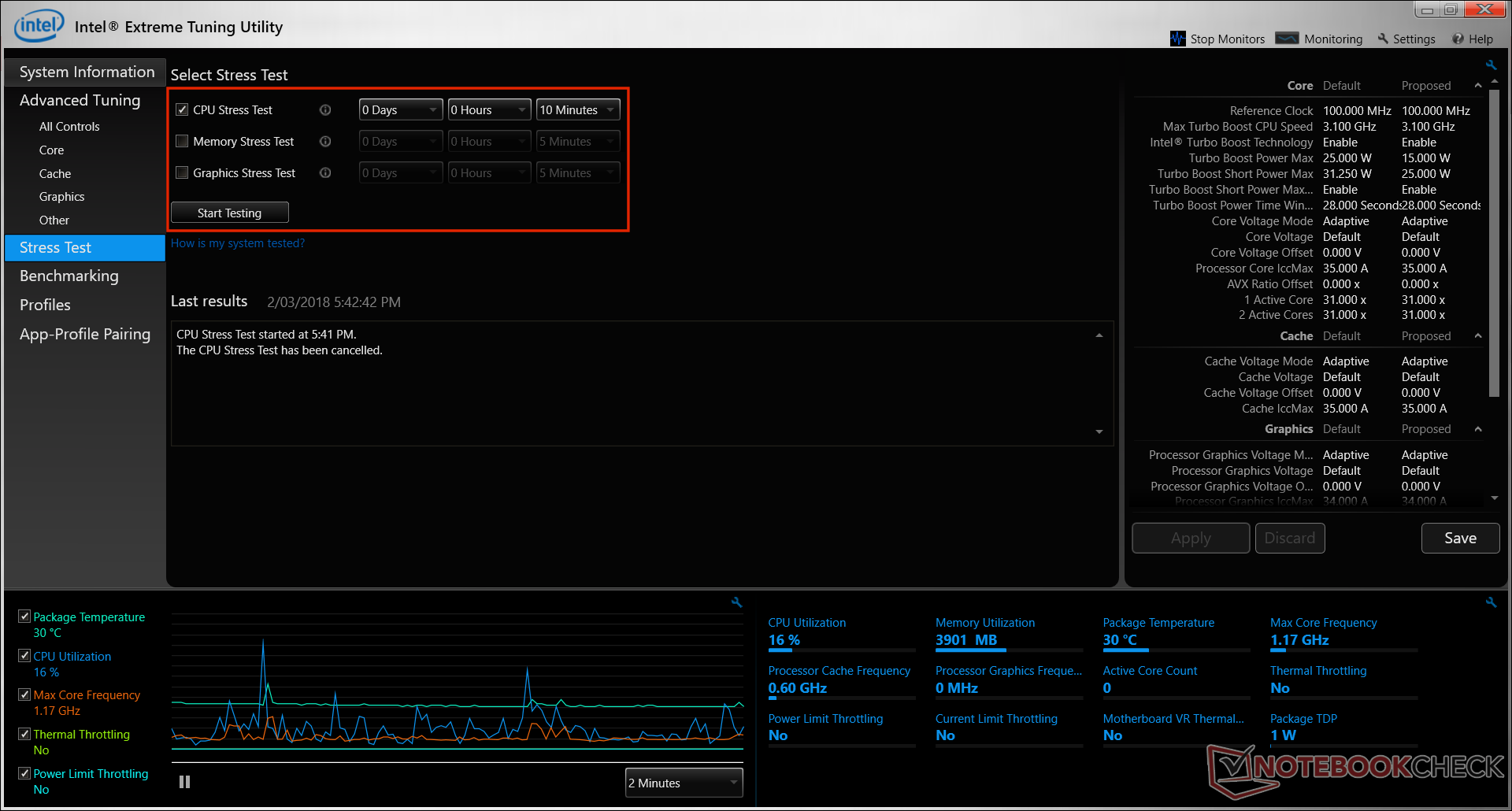 Intel Extreme Tuning Utility No Auto Tune Option