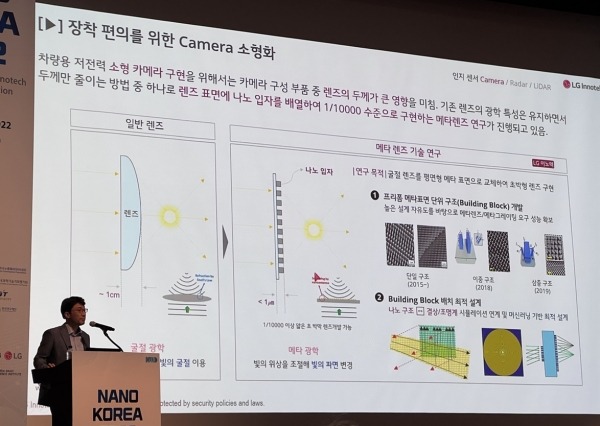 LG presenting its metalens research at the Nano Korea expo