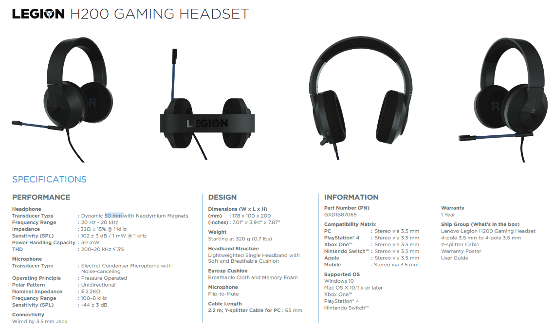 Pickering Original Hvile Lenovo Legion H200 and Legion H600 gaming headsets launched for US$49.99  and US$99.99, respectively - NotebookCheck.net News