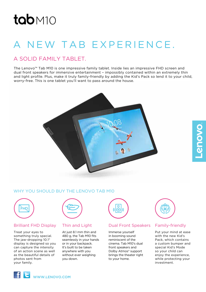 Lenovo Tab M10 - Full tablet specifications