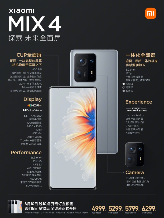 Unexpected Xiaomi Mi Mix 4 price is the biggest of the night at the innovative phone's launch event - NotebookCheck.net News