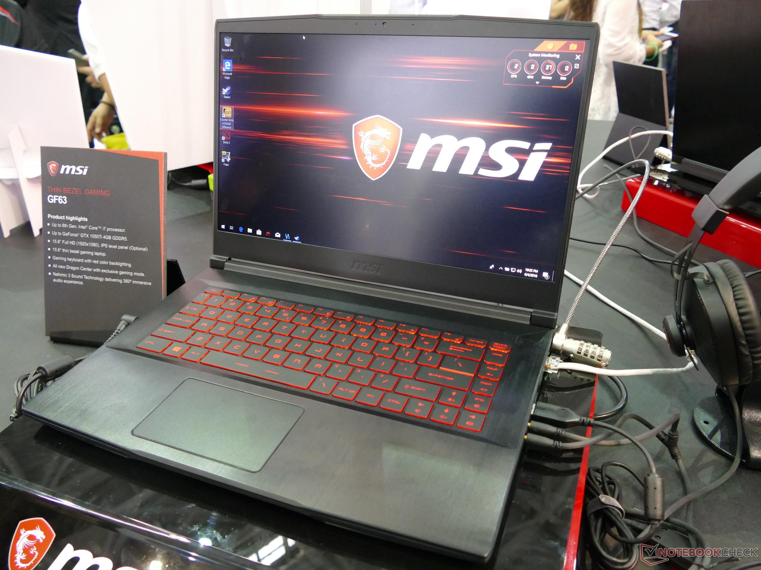 MSI showcases budget GF63 gaming laptop - NotebookCheck.net News