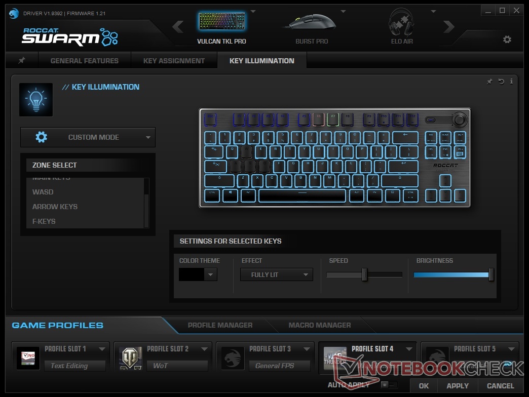 Roccat Vulcan TKL Pro, TEST