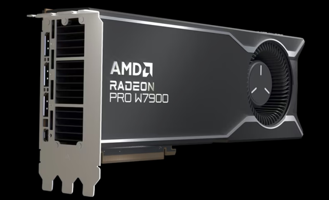 The Radeon PRO W7900 is a powerful graphics card for creators. (Image source: AMD)