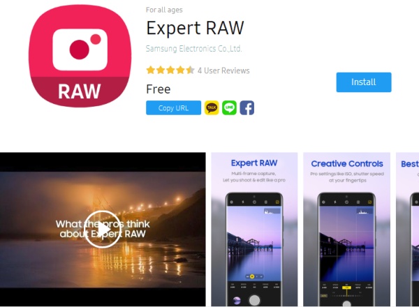Más software líder recibe soporte para la aplicación de cámara Samsung Expert RAW