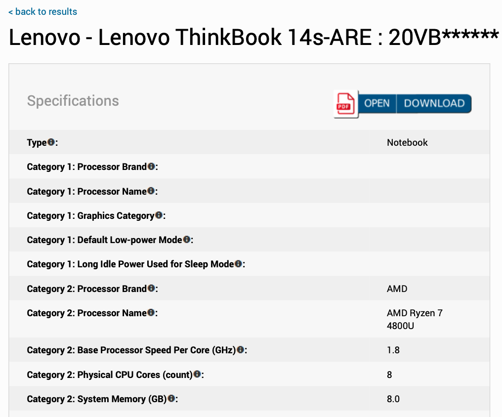 Energy Star and Geekbench confirm up to AMD Ryzen 7 4800U and 16
