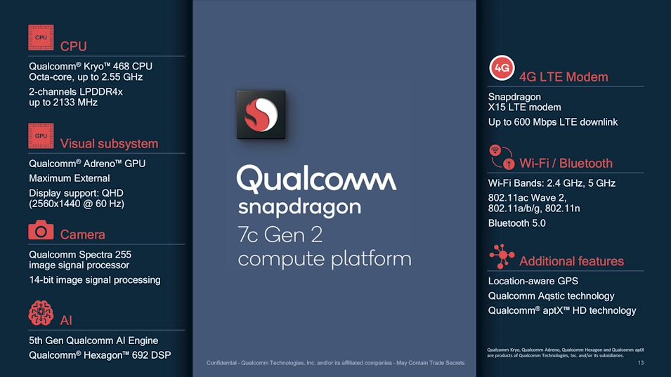 Qualcomm Snapdragon 7c Gen 2 launched for entry-level PCs and Chromebooks  with a minor clock bump over its predecessor - NotebookCheck.net News