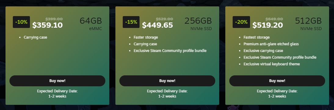 Steam Deck is finally on sale with Valve offering a 10% discount for a week