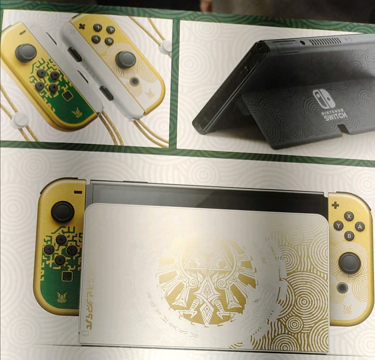 2023 Nintendo Switch OLED Zelda Edition, Green & Gold Joy-Con 64GB