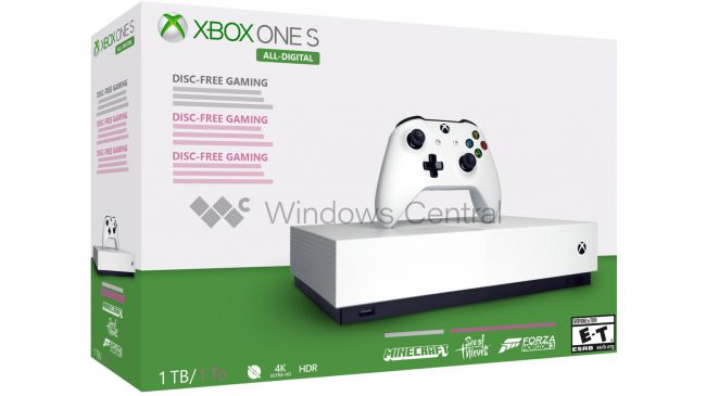 Microsoft Xbox One S All-Digital Edition: 1TB storage, 4K video