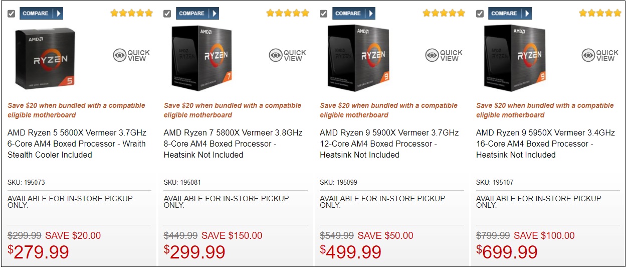 AMD Ryzen 7 5800X Vermeer 3.8GHz 8-Core AM4 Boxed Processor - Heatsink Not  Included - Micro Center