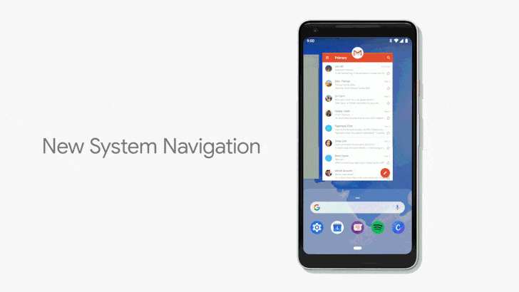 The new gesture control in Android 9 Pie