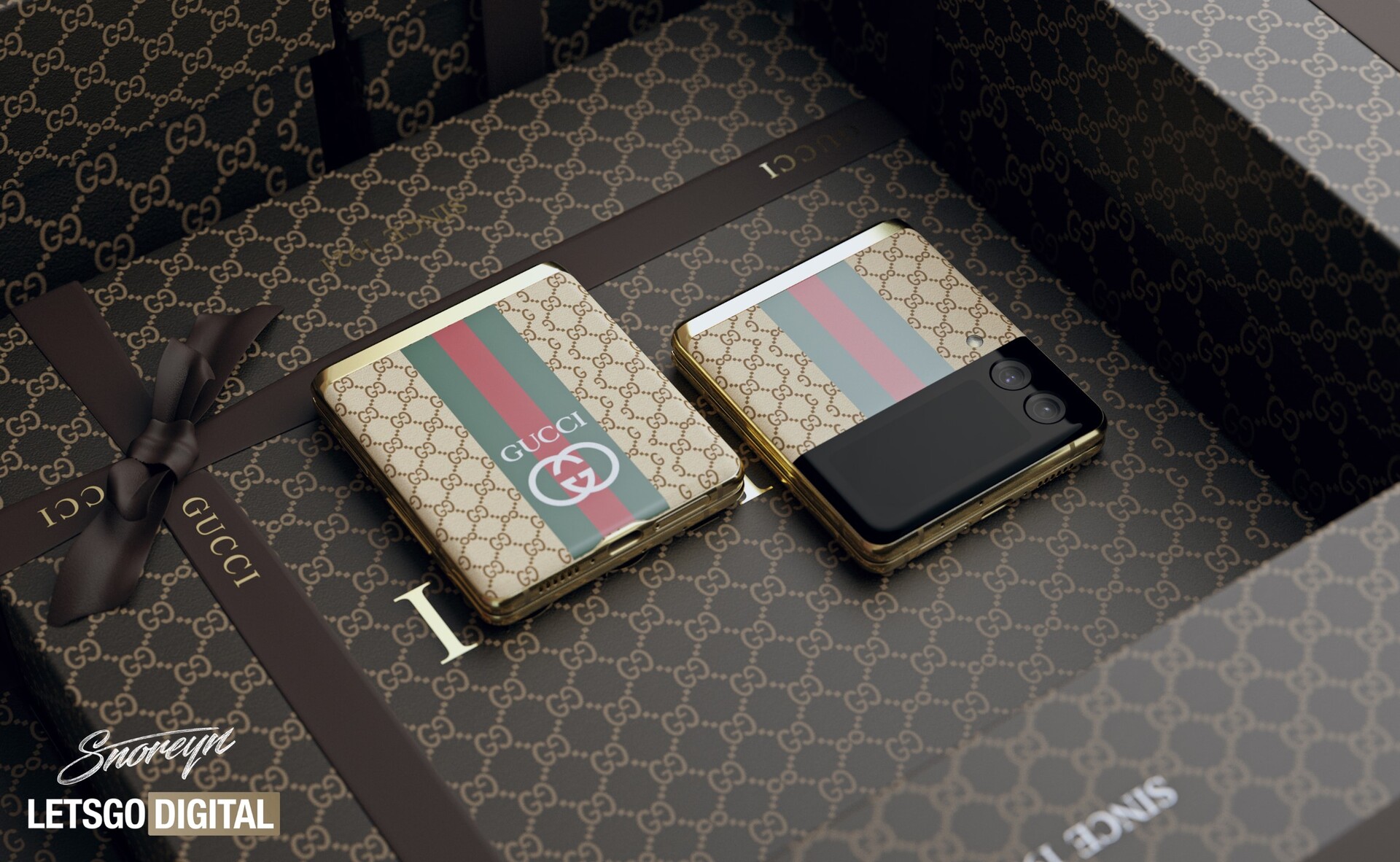 Samsung Galaxy Z Flip 3 Gucci Edition imagined in concept renders as