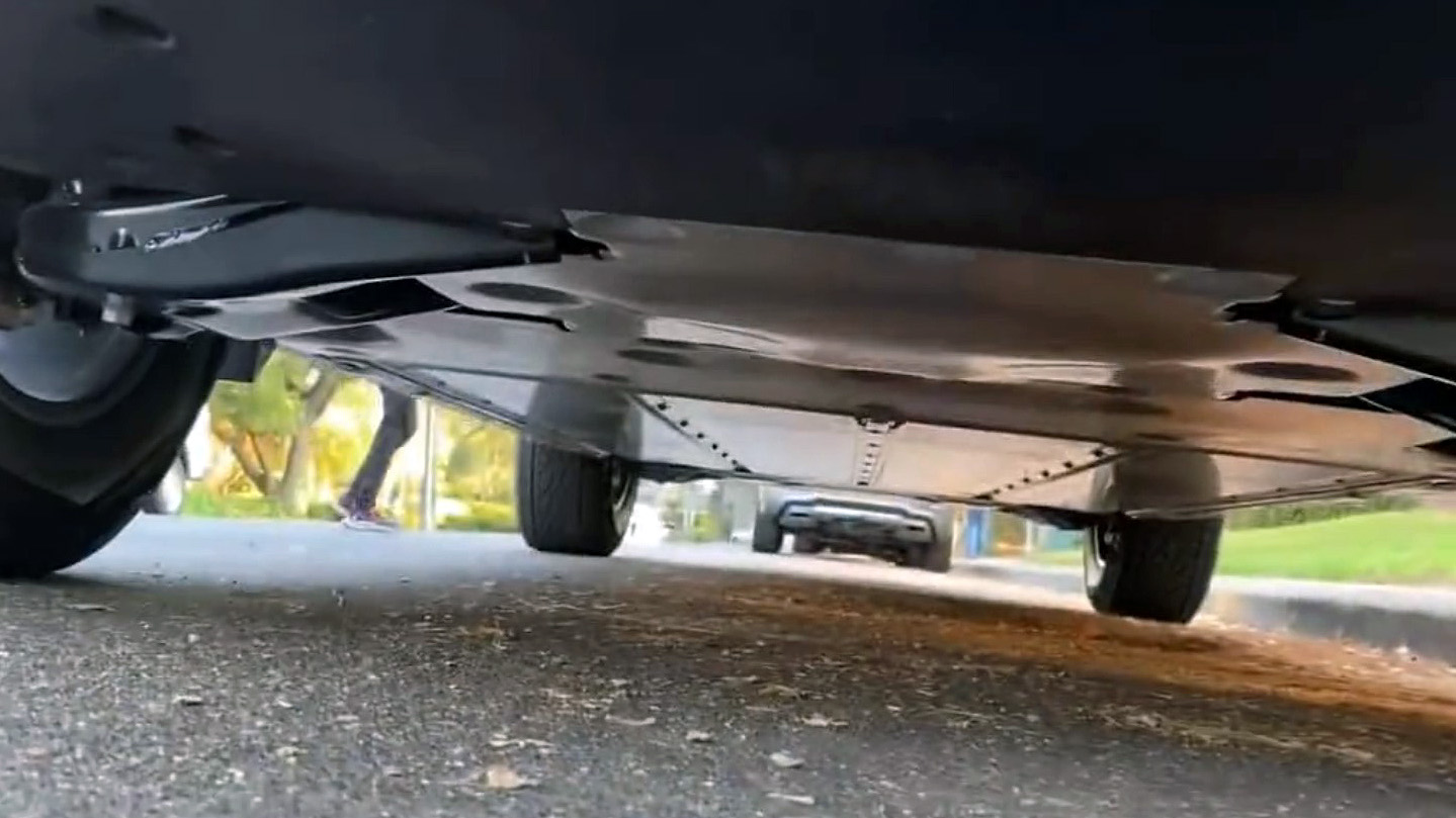 Cybertruck with underbody protection and round steering wheel hints at Tesla's first 48V low-voltage system