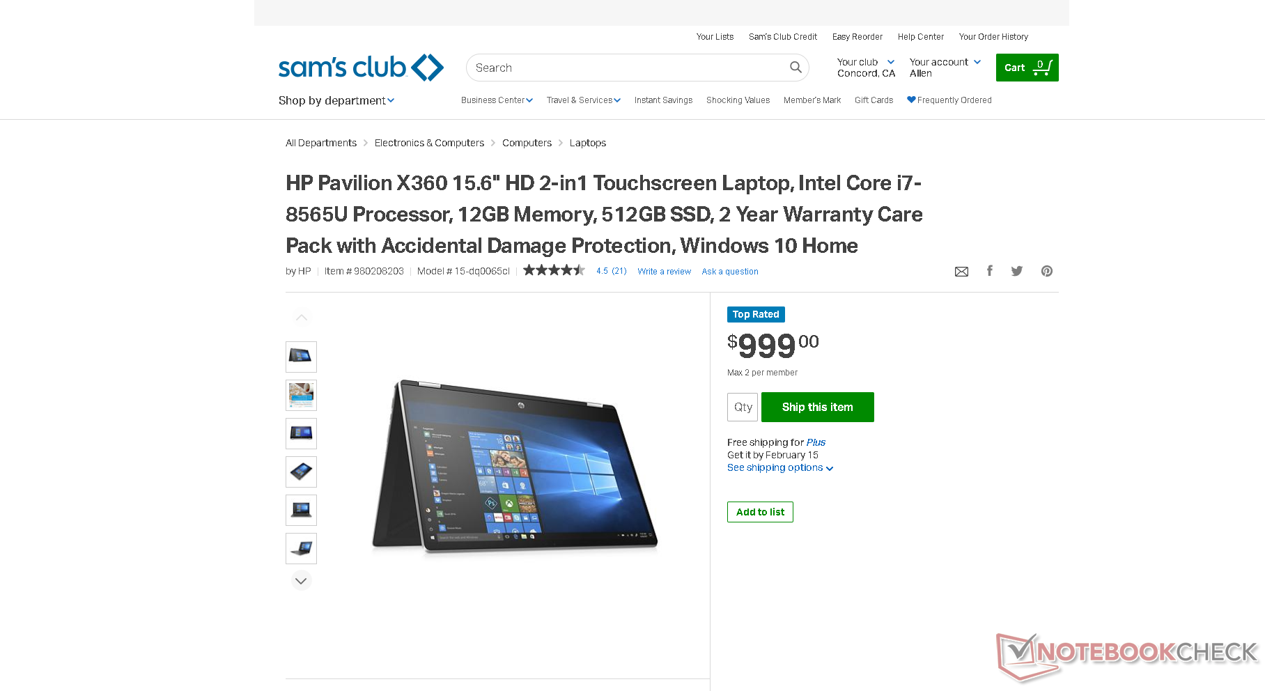 HP Pavilion x360 Convertible - 15.6 Full HD Touchscreen Laptop - Intel  Core i5 - 12GB RAM - 512GB SSD - 2 Year Warranty Care Pack + Accidental  Damage Protection - Windows 11 - Sam's Club