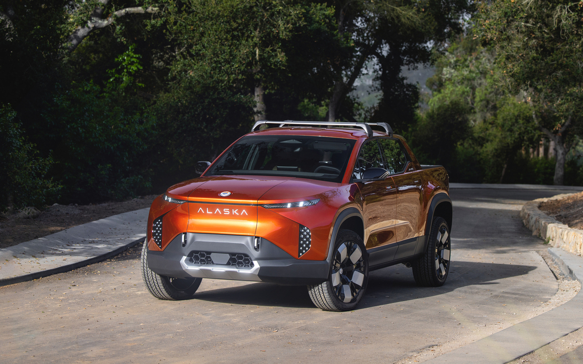New Fisker Alaska details confirm compact pickup with 340-mile range, sub-USk price, and neat party tricks, while images show off innovative design features