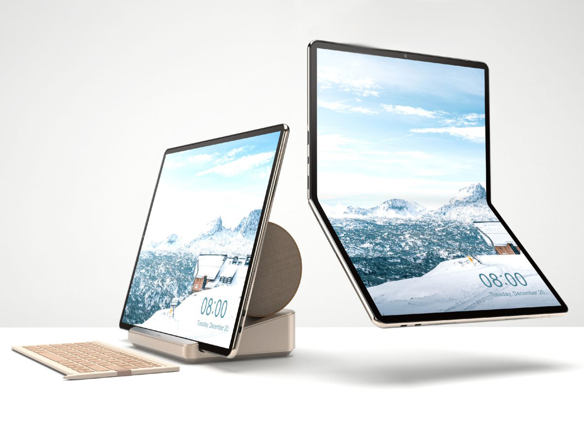 Oppervlakte Staan voor uitlaat Wistron presents 17-inch foldable tablet concept that can transform into a  laptop and all-in-one desktop - NotebookCheck.net News