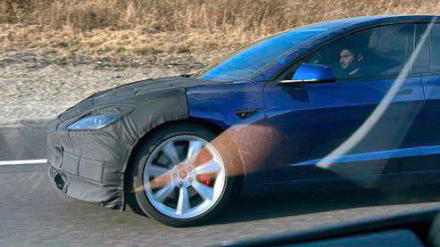 Tesla Model 3 Highland Performance spotted in blue for the first