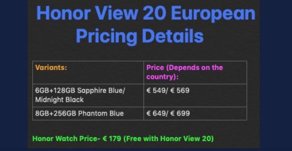 Honor view 20 free watch clearance