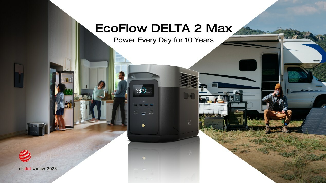 EcoFlow, DELTA 2 Max 2400W Power Station & Solar Generator